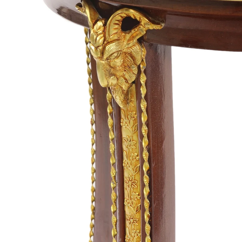 Casa Padrino Barock Luxus Beistelltisch Mahagoni / Gold H 78 x 44 cm - Beistell Tisch Möbel Louis XIV