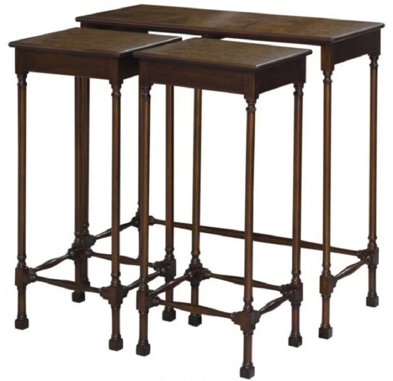 Casa Padrino Luxus Beistelltisch Set Braun / Dunkelbraun 67 x 28 x H. 70 cm - Luxus Wohnzimmermöbel