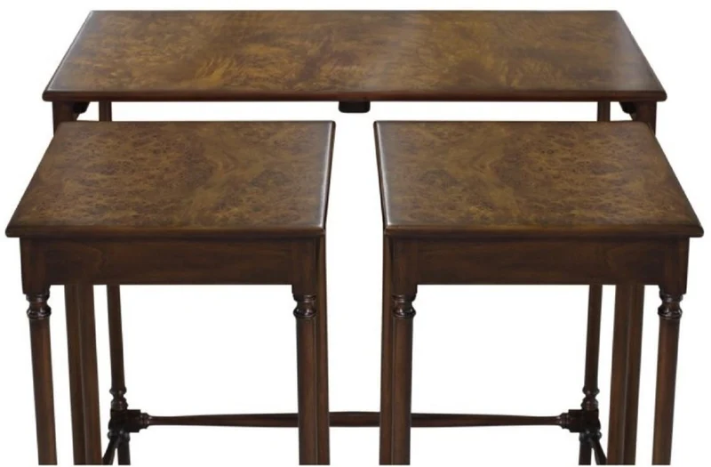 Casa Padrino Luxus Beistelltisch Set Braun / Dunkelbraun 67 x 28 x H. 70 cm - Luxus Wohnzimmermöbel