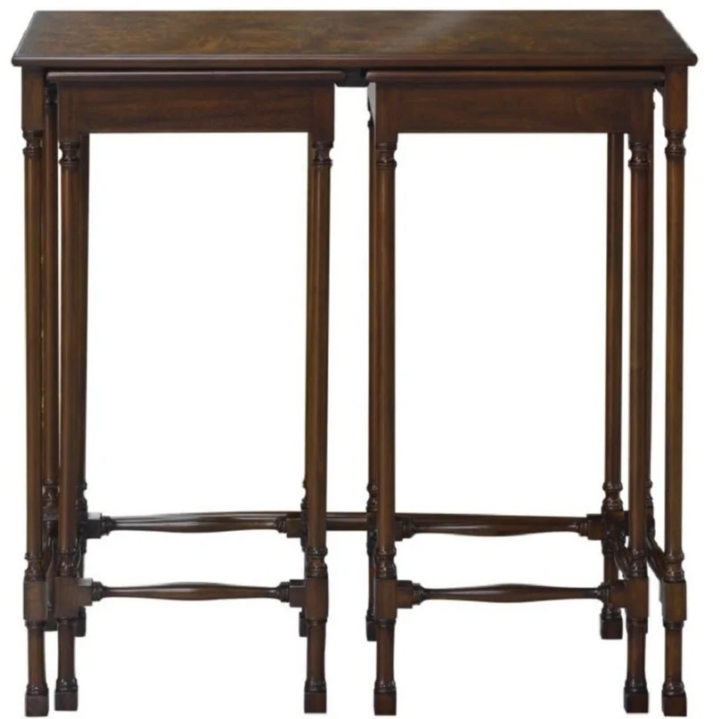 Casa Padrino Luxus Beistelltisch Set Braun / Dunkelbraun 67 x 28 x H. 70 cm - Luxus Wohnzimmermöbel