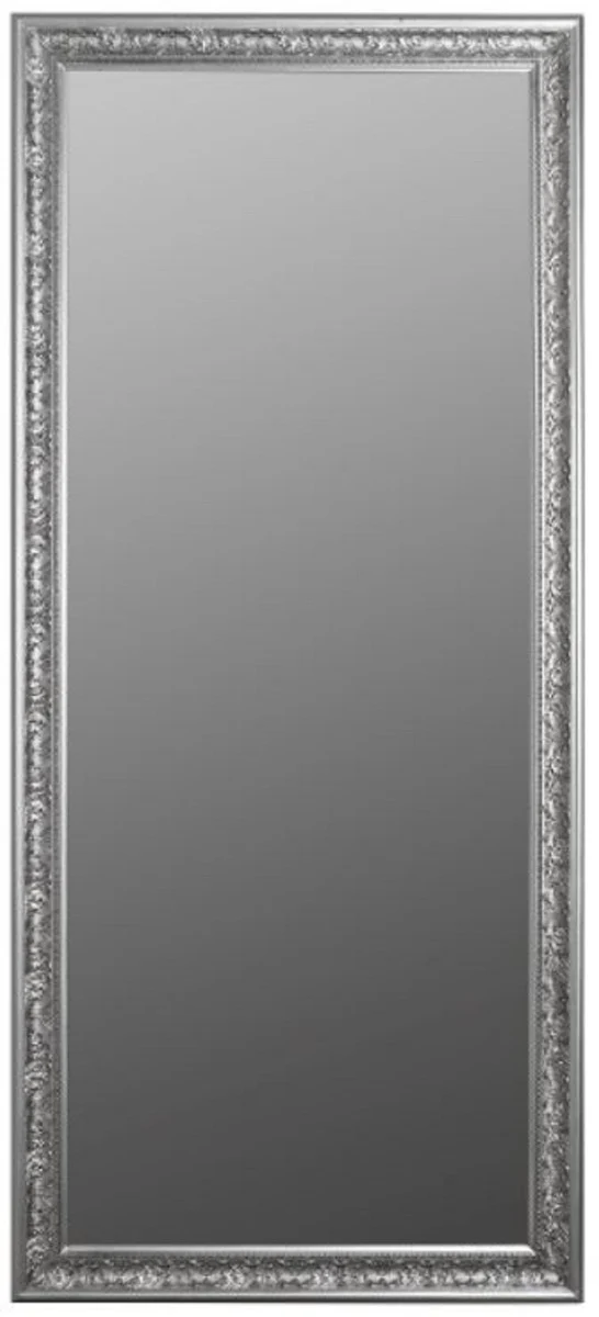 Casa Padrino Barock Spiegel Silber 72 x H. 162 cm - Handgefertigter Barock Wandspiegel