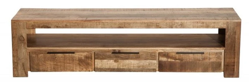 Casa Padrino Designer Fernsehschrank Natur B.170cm x H.45cm x T.45cm - Sideboard - Kommode - Handgefertigt aus Mango Massivholz!