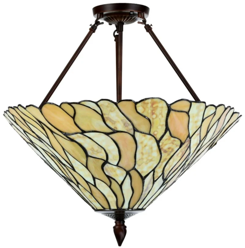 Casa Padrino Luxus Tiffany Deckenleuchte Mehrfarbig Ø 50 x H. 55 cm - Luxus Deckenlampe aus zahlreichen Glas Mosaik Stücken