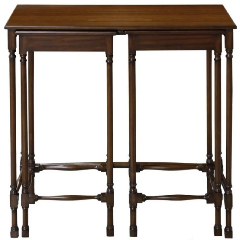 Casa Padrino Luxus Mahagoni Beistelltisch Set Dunkelbraun 67 x 28 x H. 70 cm - Luxus Möbel