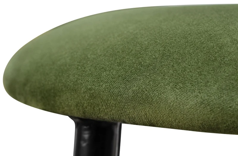 Casa Padrino Luxus Barhocker Moosgrün / Schwarz Ø 37 x H. 76 cm - Barstuhl mit Samtstoff