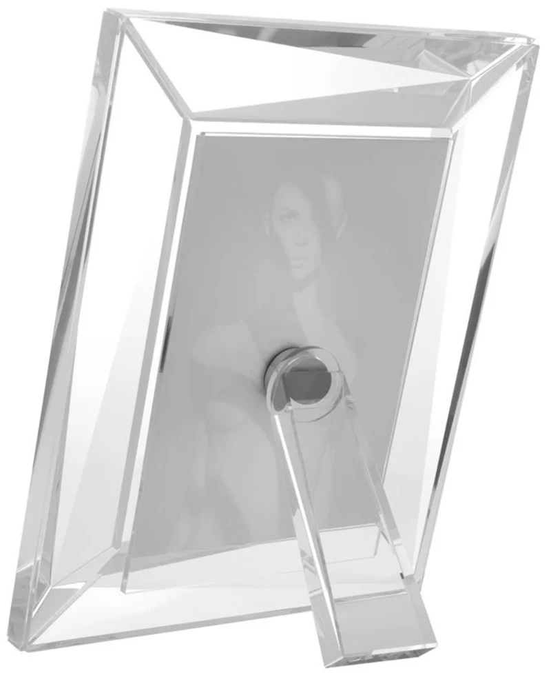 Casa Padrino Luxus Kristallglas Tisch-Bilderrahmen Set 21 x 3,5 x H. 26 cm - Luxus Qualität