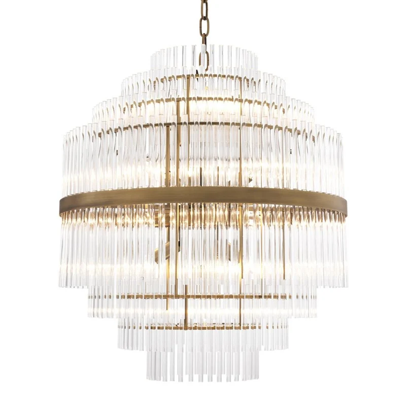 Casa Padrino Luxus Glas Kronleuchter Gold ø 60 x H. 62 cm - Hotel Möbel