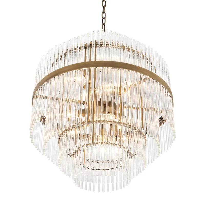 Casa Padrino Luxus Glas Kronleuchter Gold ø 60 x H. 62 cm - Hotel Möbel