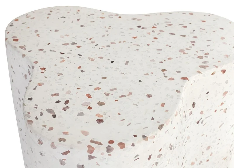 Casa Padrino Luxus Terrazzo Naturstein Beistelltisch / Hocker Weiß 41,5 x 41,5 x H. 45 cm - Wohnzimmer Möbel - Hotel Möbel - Naturstein Möbel - Luxus Möbel - Luxus Einrichtung