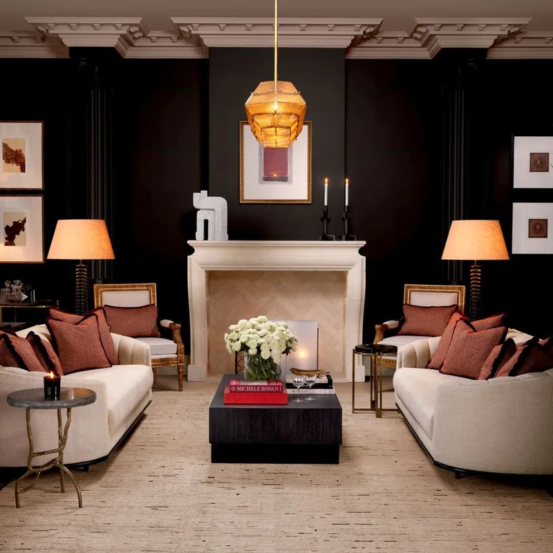 Casa Padrino Luxus Stehleuchte Schwarz / Creme Ø 55 x H. 160 cm - Massivholz Stehlampe mit rundem Lampenschirm - Luxus Stehleuchten - Luxus Leuchten - Luxus Interior