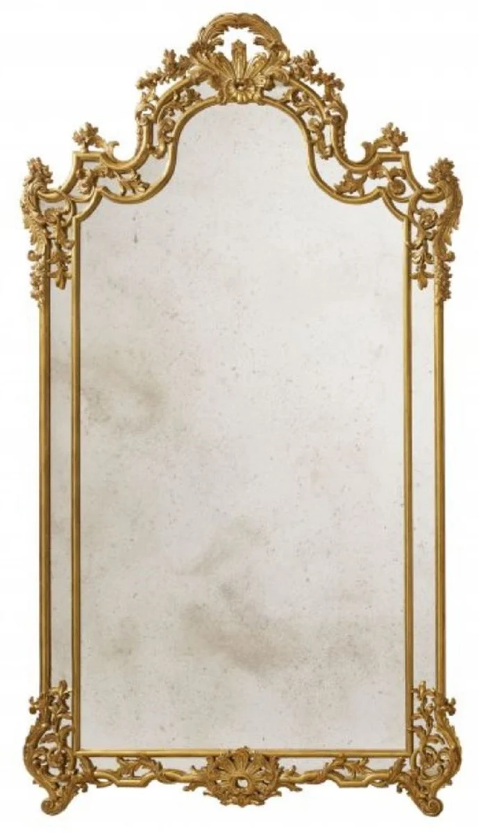 Casa Padrino Luxus Barock Spiegel Antik Gold - Riesiger italienischer Barockstil Wandspiegel mit antikem Spiegelglas - Luxus Möbel im Barockstil - Luxus Qualität - Made in Italy