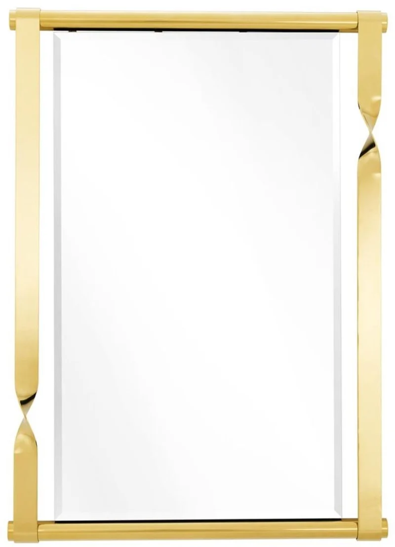 Casa Padrino Designer Edelstahl Spiegel / Wandspiegel Gold 95 x 9 x H. 134 cm - Designermöbel