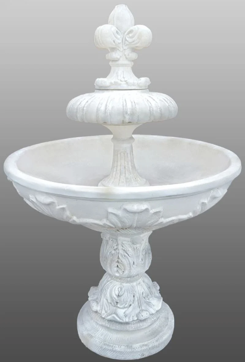 Casa Padrino Jugendstil Gartenbrunnen / Springbrunnen Ø 108 x H. 156 cm - Dekorativer Kunststeinbrunnen