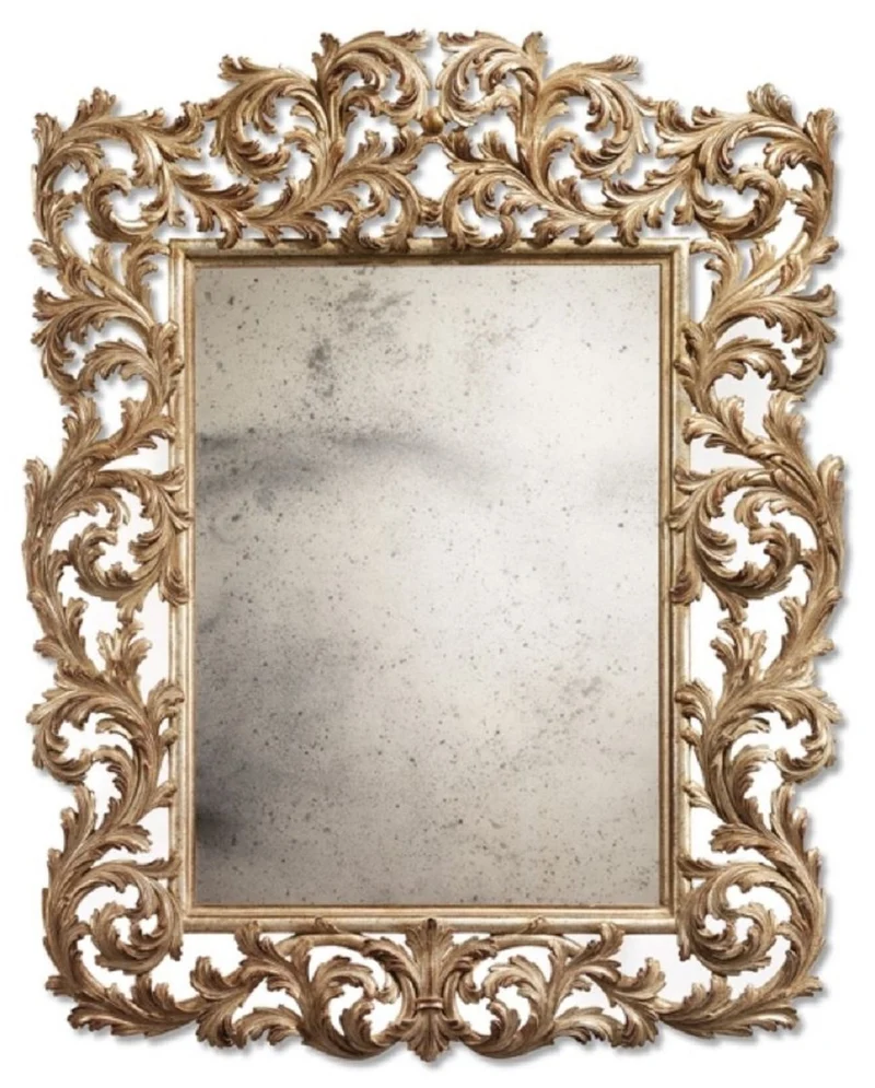 Casa Padrino Luxus Barock Spiegel Antik Gold mit antikem Spiegelglas - Prunkvoller italienischer Barockstil Wandspiegel - Luxus Möbel im Barockstil - Handgefertigte Barock Möbel - Made in Italy