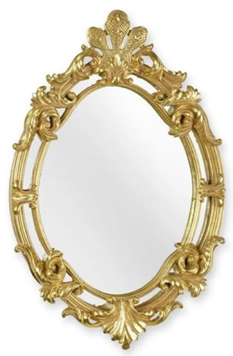 Casa Padrino Barock Spiegel Gold 29 x H. 44,8 cm - Prunkvoller Barockstil Kunstharz Wandspiegel - Barock Möbel - Edel & Prunkvoll