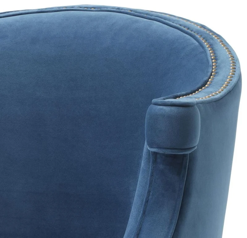 Casa Padrino Luxus Salon Sessel mit Armlehnen Blau / Schwarz 70 x 70 x H. 83 cm - Hotel Möbel