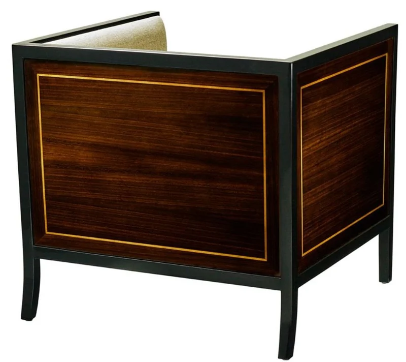Casa Padrino Luxus Sessel Grau / Schwarz / Braun 70 x 70 x H. 67,5 cm - Hotel Möbel
