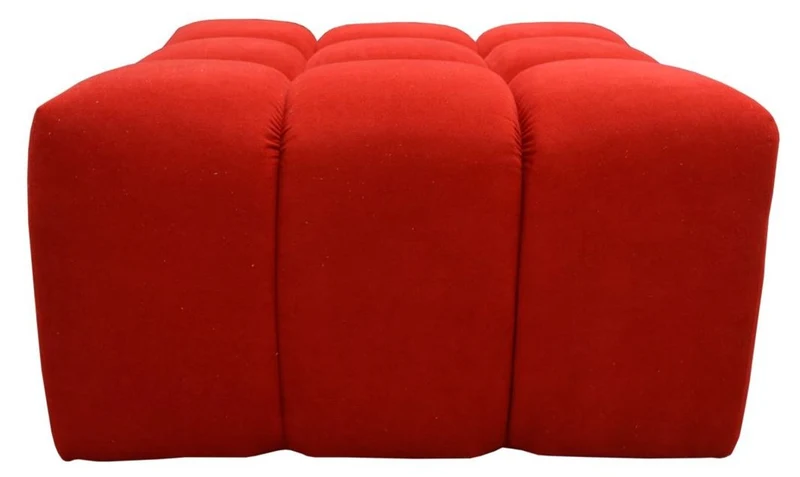 Casa Padrino Luxus Hocker / Sitzhocker Rot 90 x 90 x H. 50 cm - Wohnzimmermöbel