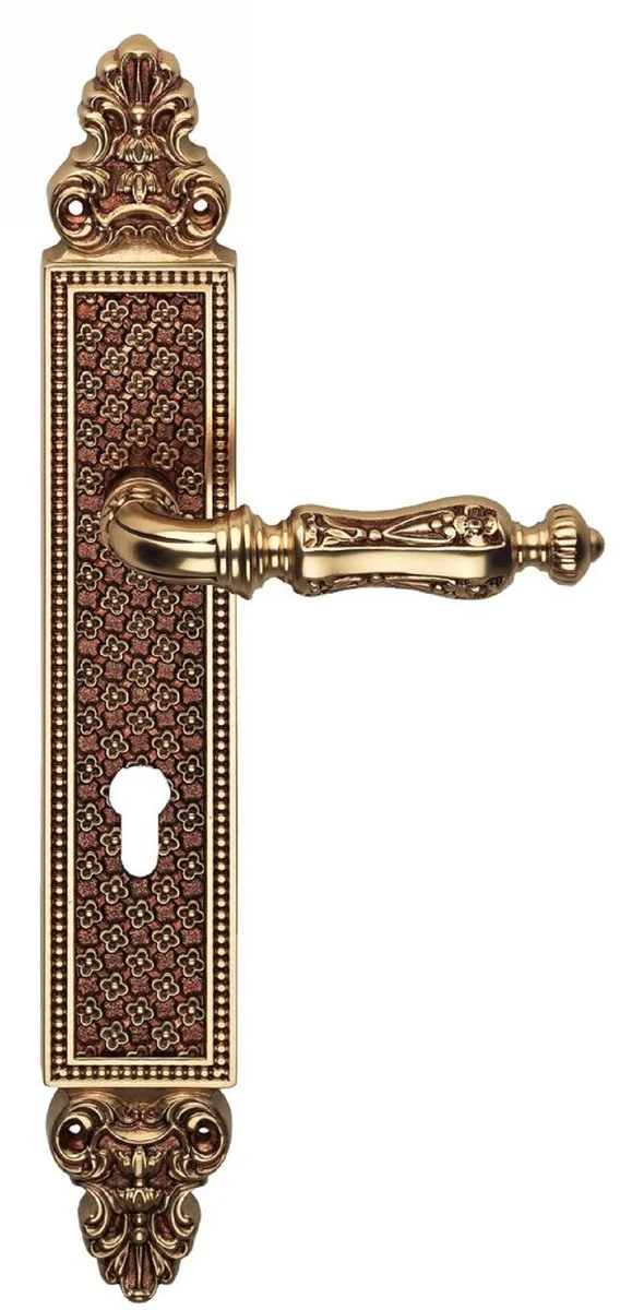 Casa Padrino Barock Türgriff Set Französisches Gold 15,5 x H. 37 cm - Messing Türklinken