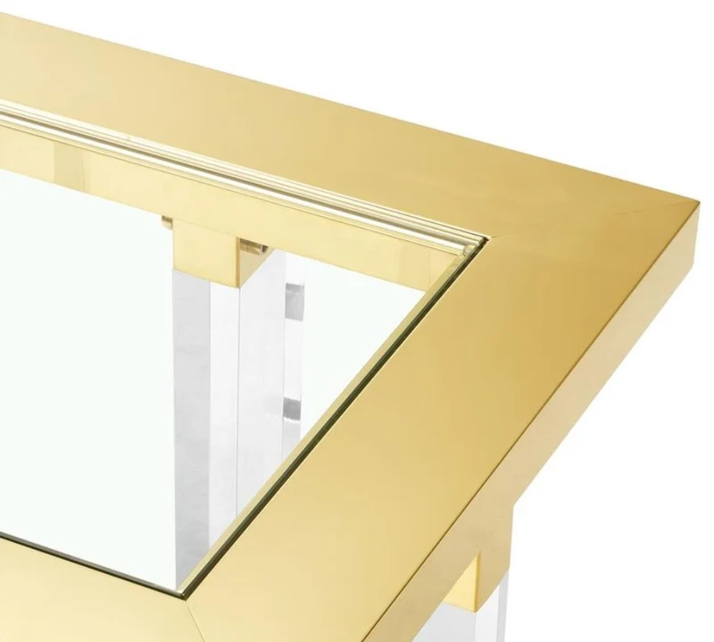 Casa Padrino Wohnzimmer Beistelltisch Gold 60 x 60 x H. 50 cm - Luxus Möbel