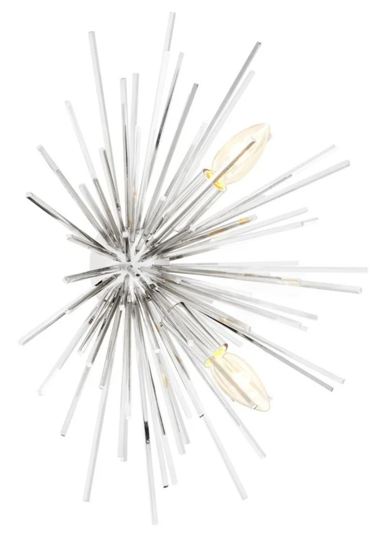 Casa Padrino Wandleuchte Silber 50 x 37 x H. 27 cm - Luxus Wandlampe