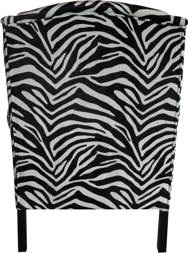 Casa Padrino Luxus Designer Chesterfield Ohren Sessel Zebra - Club Möbel - Limited Edition