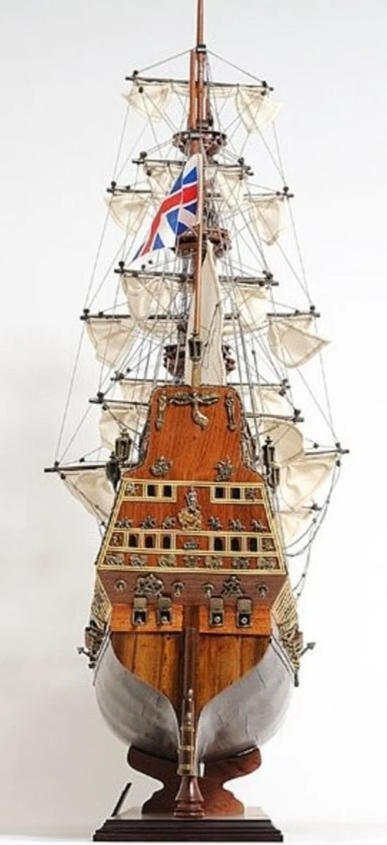 Casa Padrino Luxus Deko Schiff Sovereign of the Seas Braun / Mehrfarbig 88,9 x 29 x H. 94 cm - Handgefertigtes Holz Segelschiff Modell