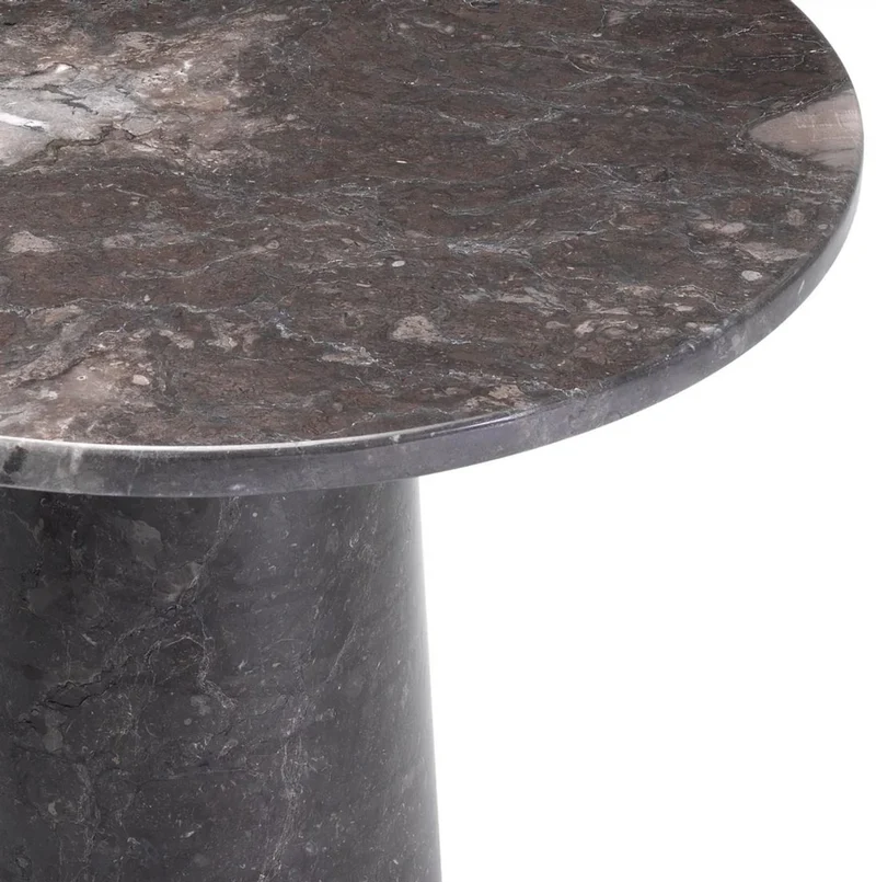 Casa Padrino Luxus Marmor Beistelltisch Grau Ø 55 x H. 57 cm - Runder Tisch aus hochwertigem Marmor - Marmor Möbel - Luxus Möbel - Luxus Qualität