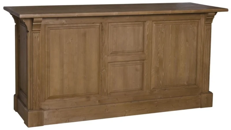 Casa Padrino Landhausstil Theke Braun 191 x 68 x H. 95 cm - Massivholz Thekentisch mit 2 Türen und 3 Schubladen