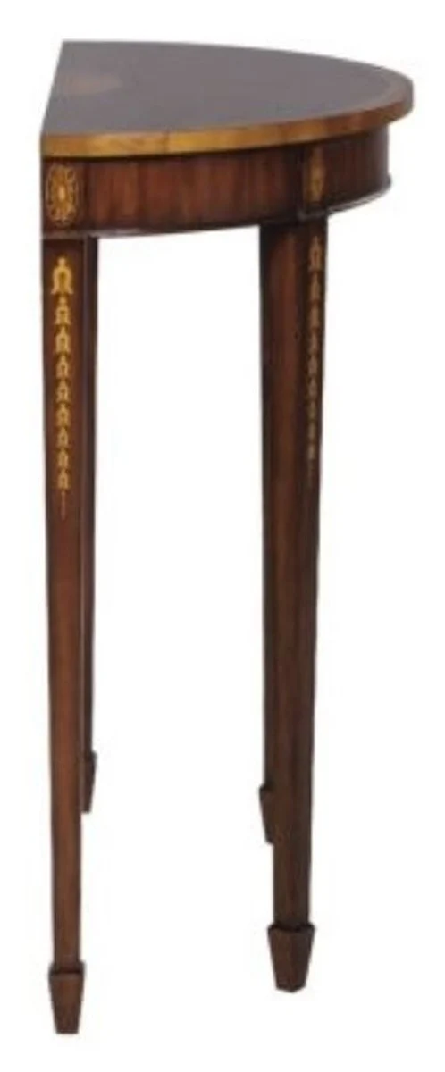 Casa Padrino Jugendstil Mahagoni Konsole Braun / Gold 81 x 35 x H. 83 cm - Luxus Jugendstil Konsolentisch