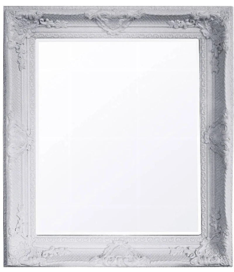 Casa Padrino Barock Wandspiegel Weiss Höhe 47 cm, Breite 37 cm - Antik - Handgefertigt