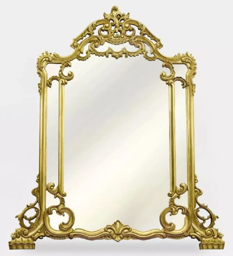 Casa Padrino Luxus Barock Spiegel Gold - Prunkvoller Barockstil Wandspiegel - Handgefertigte Luxus Möbel im Barockstil - Prunkvolle Barock Möbel - Edel & Prunkvoll