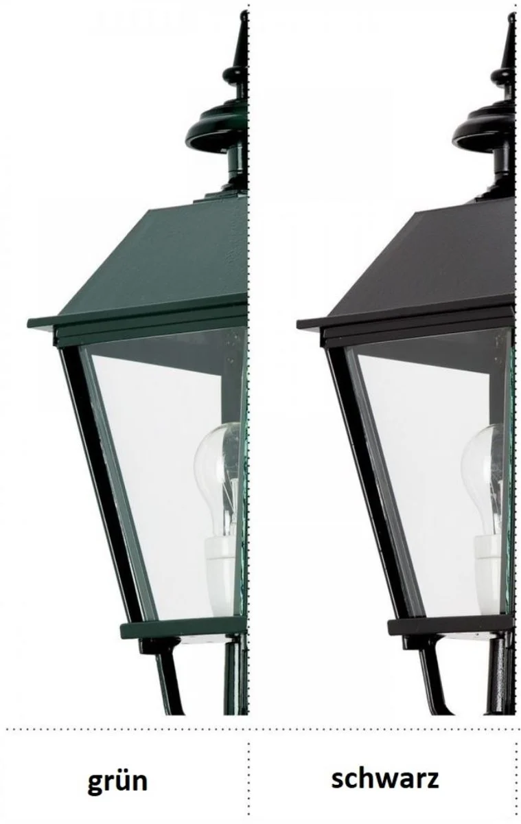 Casa Padrino Gartenlaterne 146 x 146 x H. 475 cm - Verschiedene Farben - Nostalgische von Hand gegossene Aluminium Außenleuchte mit Gusseisen Fuß