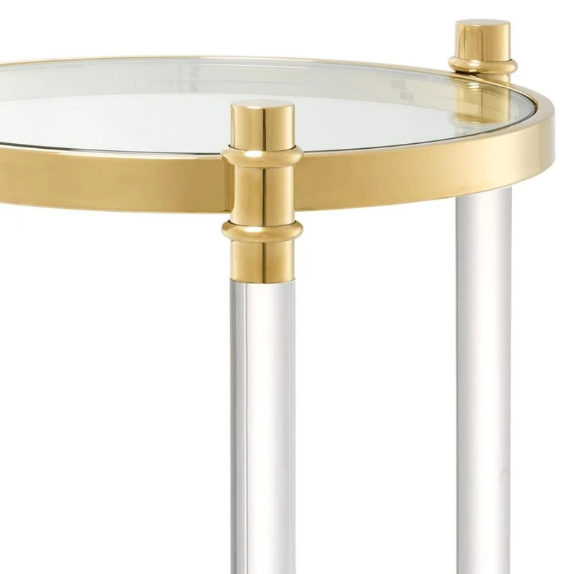 Casa Padrino Beistelltisch / Blumentisch Gold Ø 41 x H. 90,5 cm - Luxus Qualität