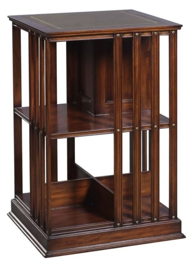 Casa Padrino Luxus Mahagoni Bücherschrank Braun / Grün 49 x 49 x H. 80 cm - Luxus Kollektion