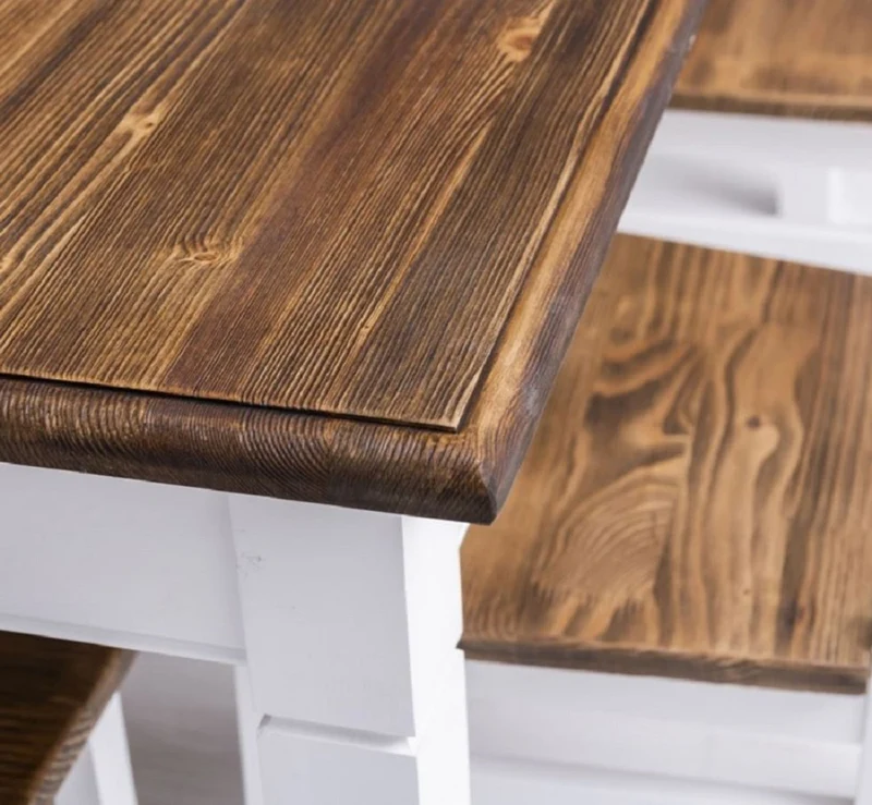Casa Padrino Landhausstil Esszimmer Möbel Set Weiß / Braun - 1 Landhausstil Esstisch & 6 Landhausstil Esszimmerstühle - Massivholz Esszimmer Möbel - Landhausstil Esszimmer Möbel