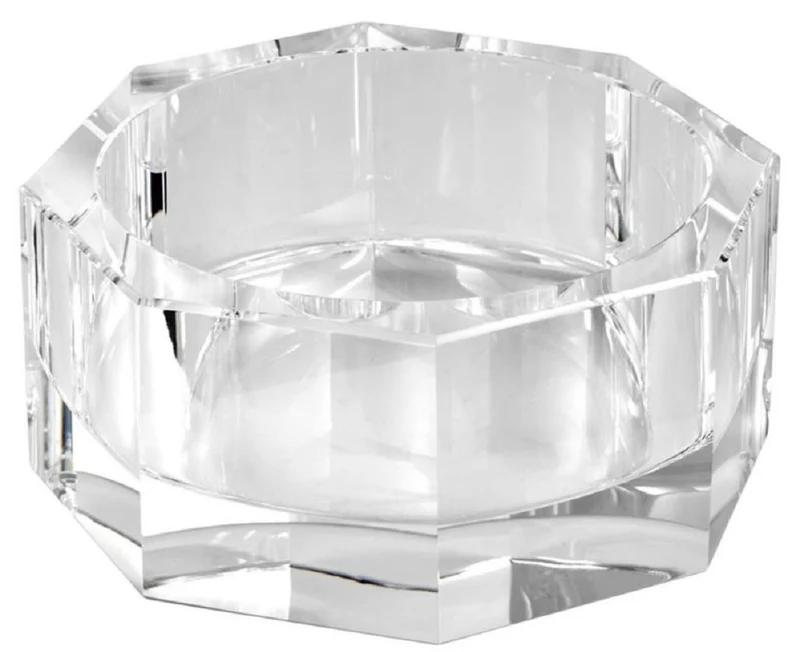 Casa Padrino Luxus Deko Kristallglas Schüssel 21,5 x 21,5 x H. 9 cm - Luxus Qualität