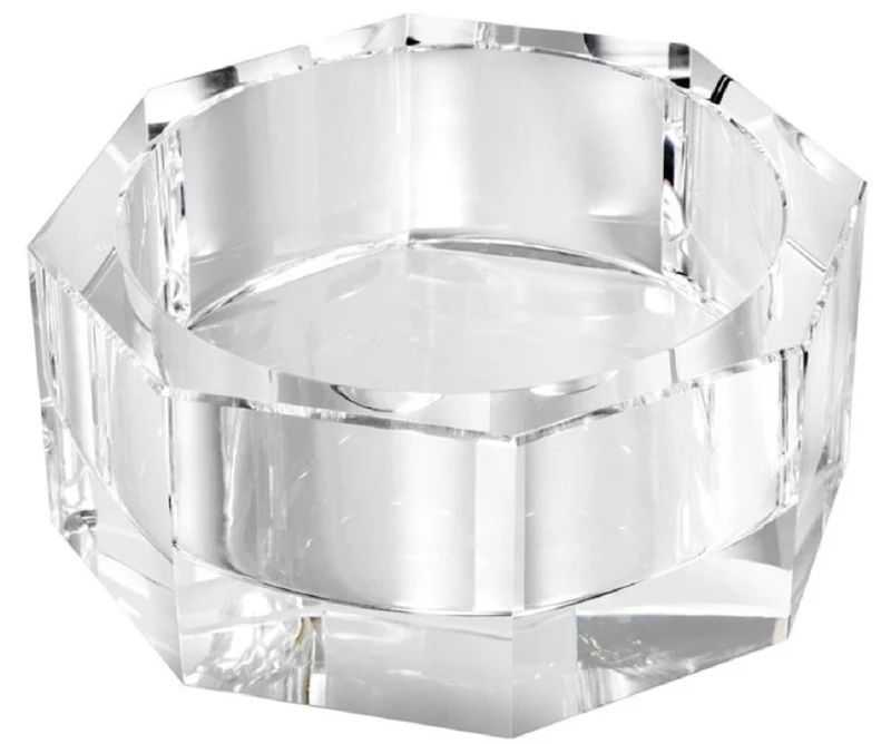 Casa Padrino Luxus Deko Kristallglas Schüssel 21,5 x 21,5 x H. 9 cm - Luxus Qualität