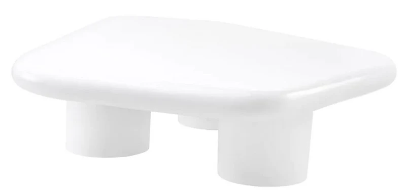 Casa Padrino Luxus Fiberglas Couchtisch Hochglanz Weiß 160 x 118 x H. 33 cm - Fiberglas Wohnzimmertisch - Wohnzimmer Möbel - Hotel Möbel - Luxus Möbel - Fiberglas Möbel