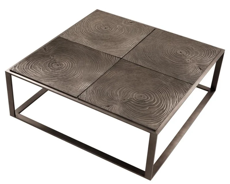 Casa Padrino Luxus Couchtisch / Wohnzimmertisch Rosa-Bronze 100 x 100 x H. 35 cm - Hotel Möbel