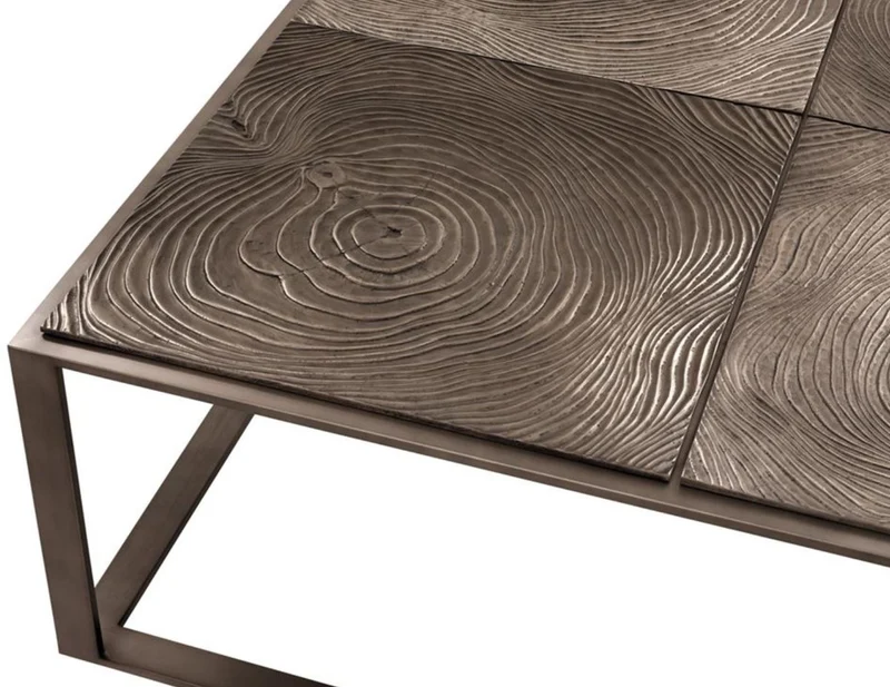 Casa Padrino Luxus Couchtisch / Wohnzimmertisch Rosa-Bronze 100 x 100 x H. 35 cm - Hotel Möbel