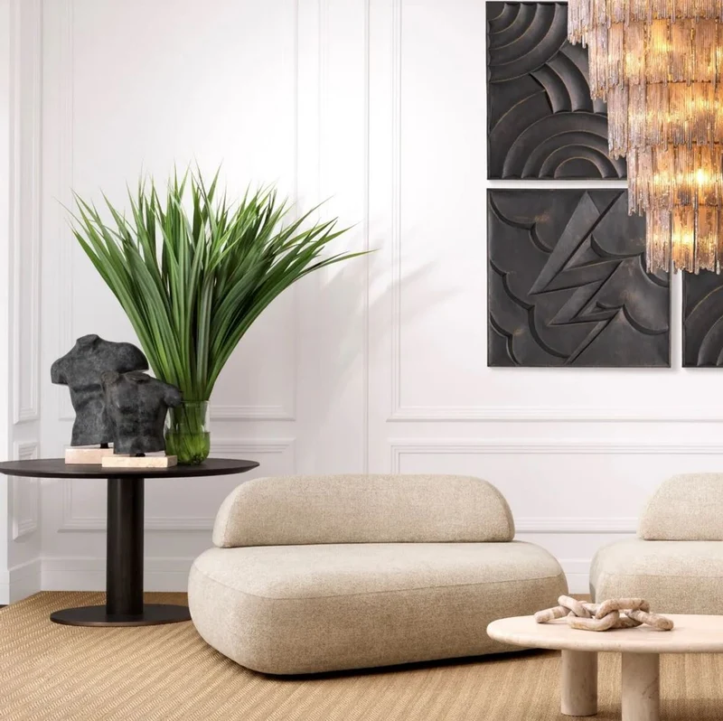 Casa Padrino Luxus Deko Torso Skulptur Antik Bronze / Beige 38 x 23 x H. 48 cm - Metall Deko Figur mit Marmorsockel - Wohnzimmer Deko - Schreibtisch Deko - Büro Deko - Deko Accessoires