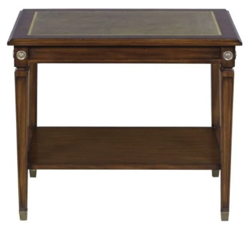 Casa Padrino Mahagoni Beistelltisch Braun / Grün 64 x 43 x H. 54 cm - Luxus Wohnzimmer Beistelltisch