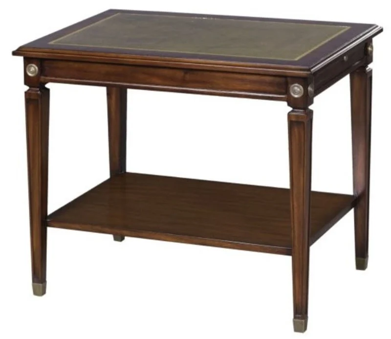 Casa Padrino Mahagoni Beistelltisch Braun / Grün 64 x 43 x H. 54 cm - Luxus Wohnzimmer Beistelltisch