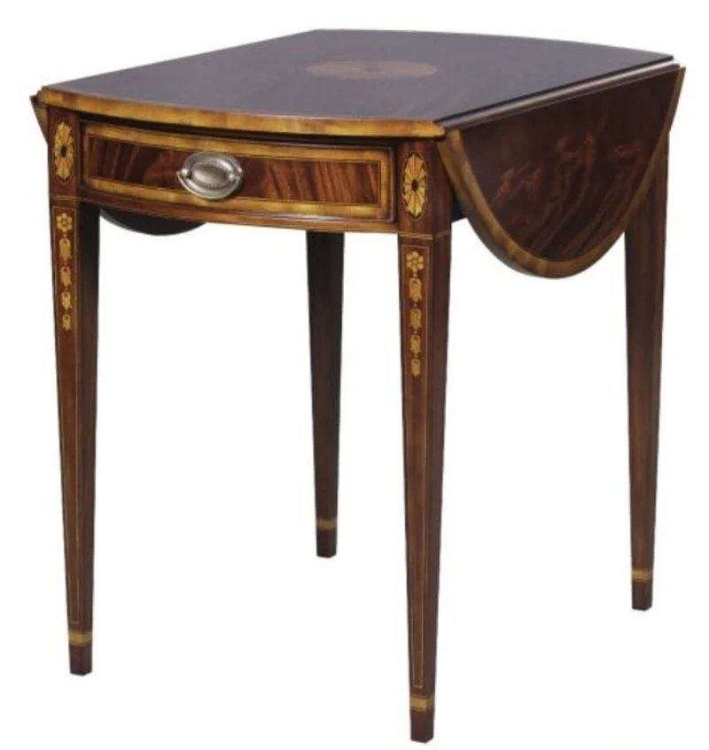 Casa Padrino Luxus Mahagoni Beistelltisch mit Schublade Braun 96 x 77 x H. 73 cm - Wohnzimmermöbel