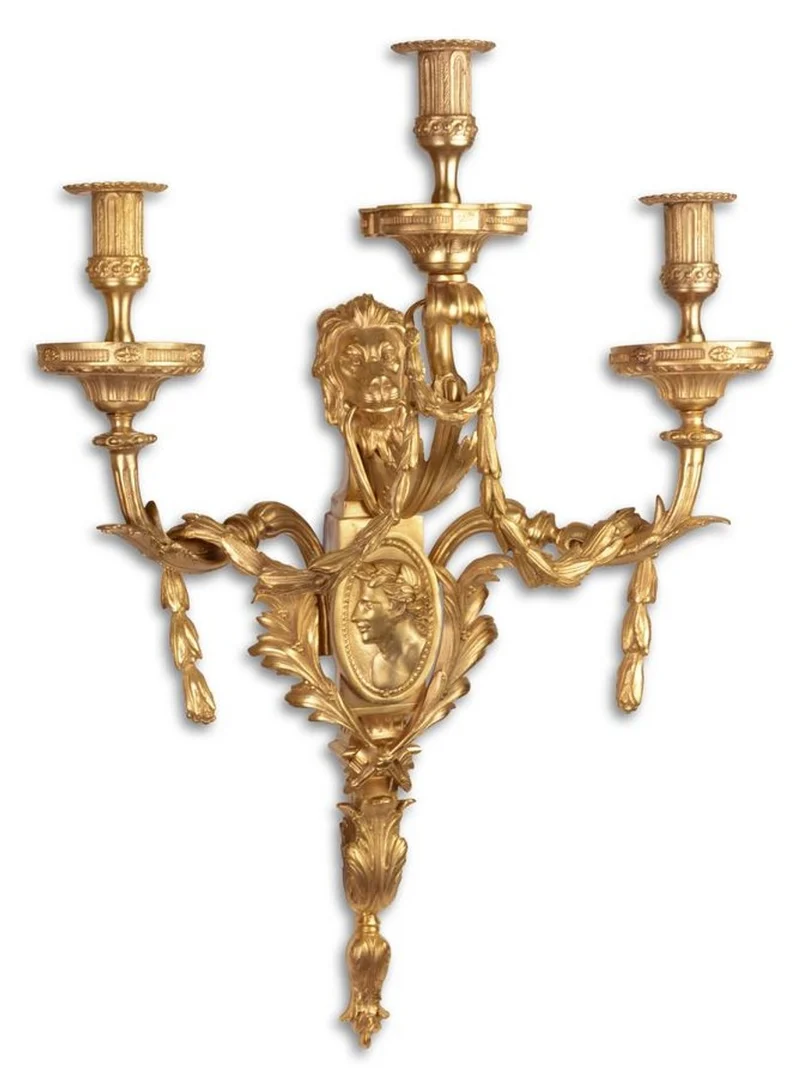 Casa Padrino Barock Wandkerzenhalter Gold 51 x 26,5 x H. 86 cm - Hotel & Restaurant Möbel