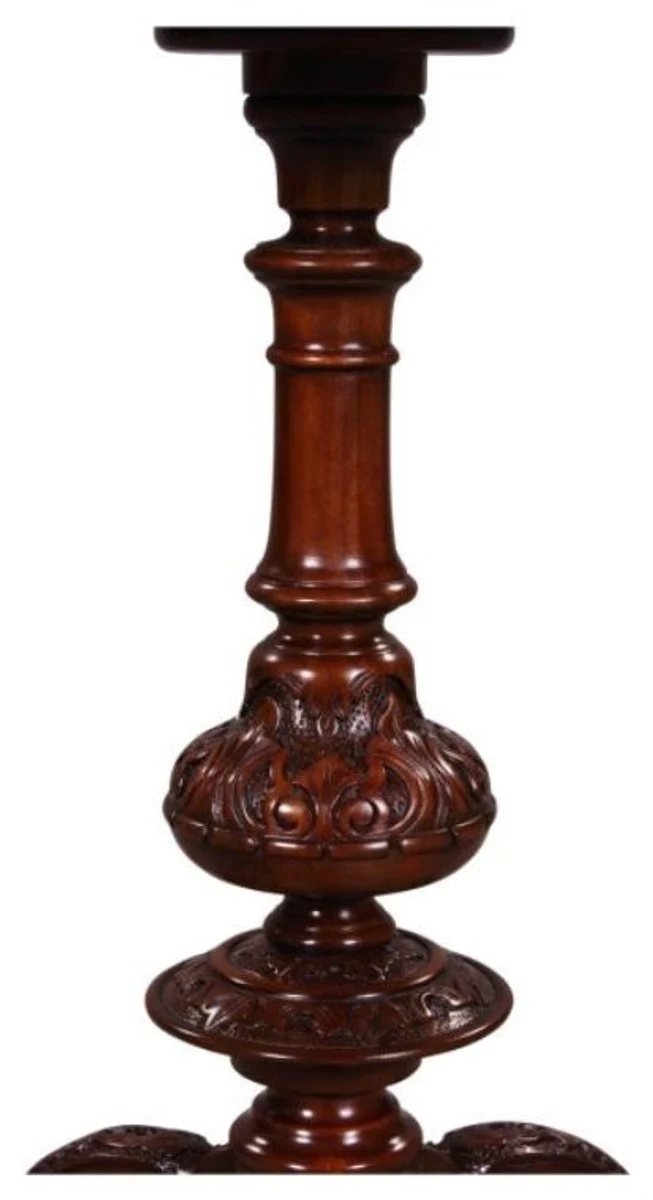 Casa Padrino Luxus Jugendstil Mahagoni Beistelltisch Braun Ø 50 x H. 74 cm - Wohnzimmermöbel