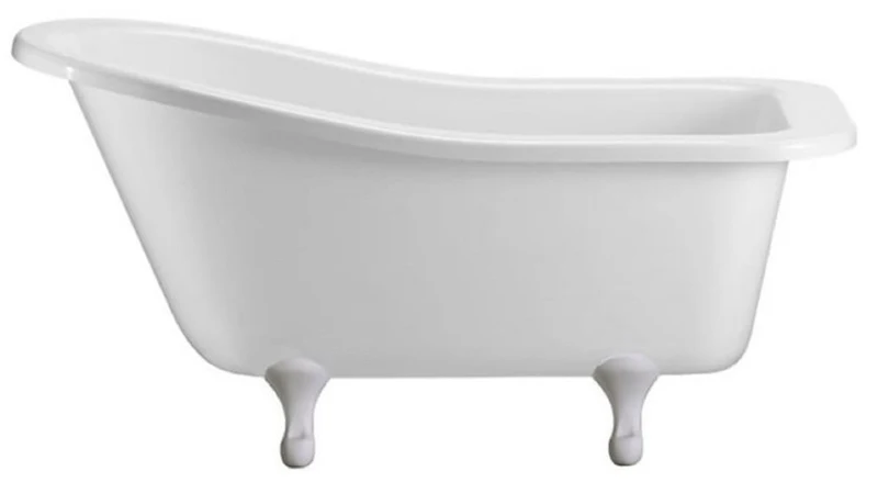 Casa Padrino Luxus Jugendstil Badewanne Weiß / Weiß 150 x 75 x H. 78 cm - Freistehende Retro Acryl Badewanne - Retro Badezimmer Möbel
