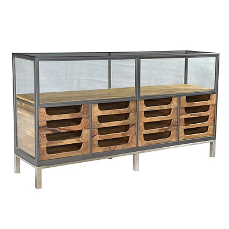 Casa Padrino Designer Buffetschrank mit Schubladen Natur 193 x 46 x H.99 cm - Hotel Möbel
