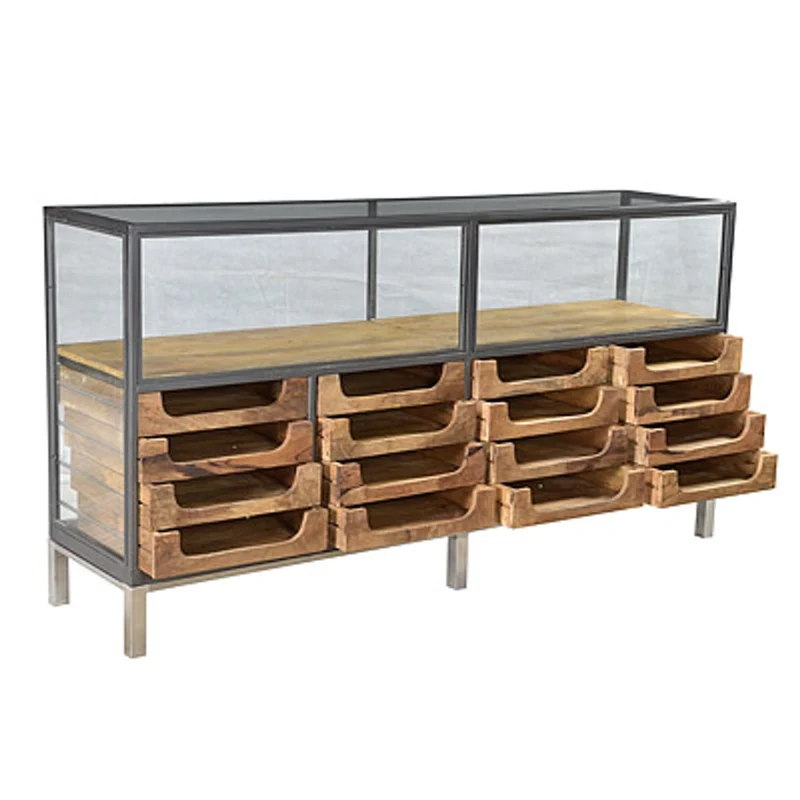 Casa Padrino Designer Buffetschrank mit Schubladen Natur 193 x 46 x H.99 cm - Hotel Möbel
